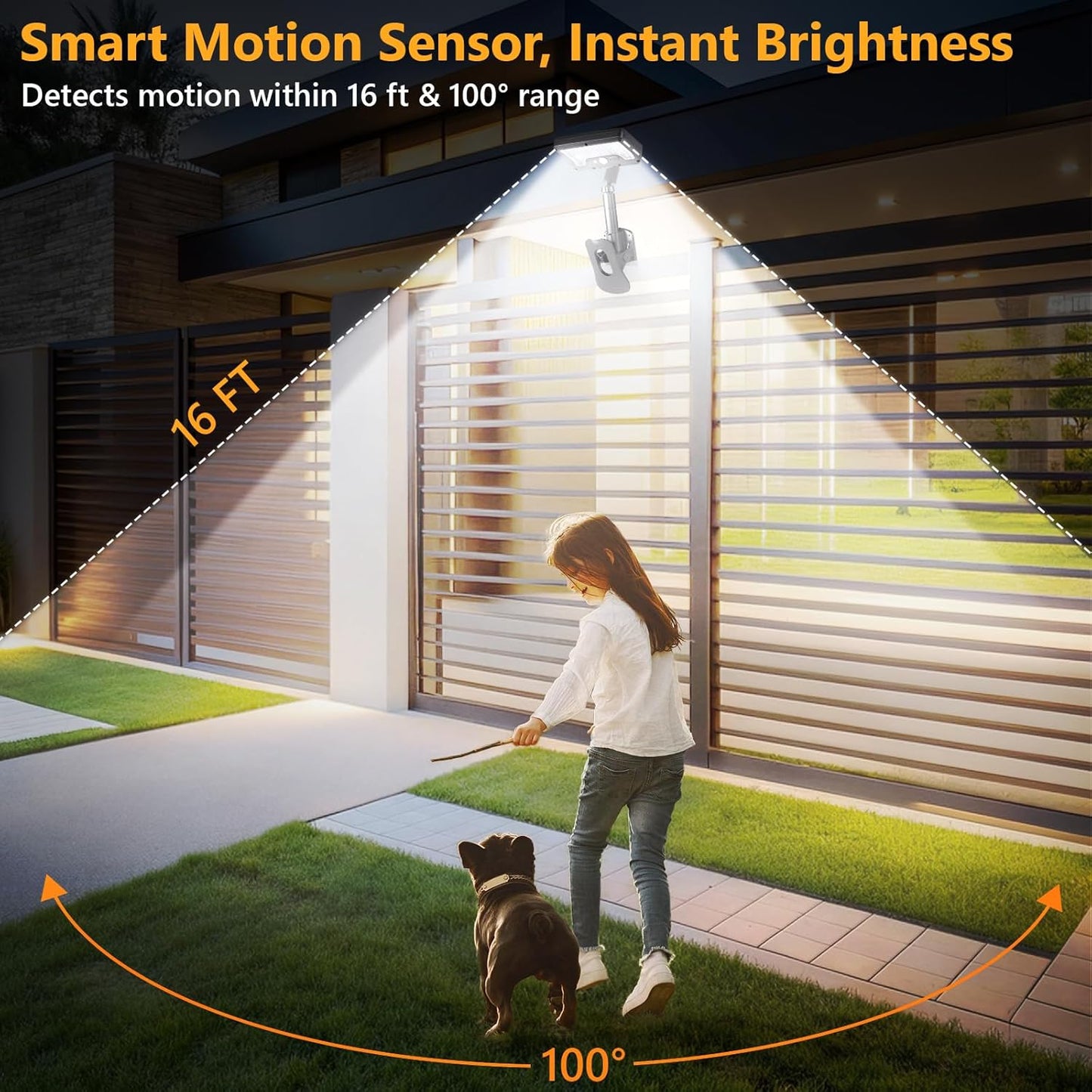 Applique murale solaire LED à Clip avec détecteur de mouvements YX-672L-1 - مصباح كشاف مع حساس حركة