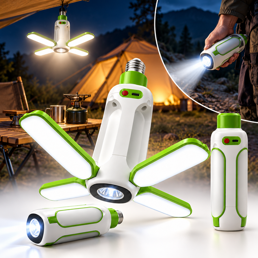 Lampe de Camping LED Rechargeable Pliable Multifonction 216 - مصباح تخييم قابل للطي والشحن متعدد الاستعمالات