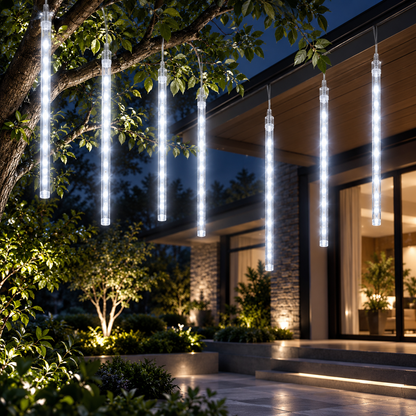 Lumière de Pluie de Météores LED RGB 8 Pièces pour Extérieur - أضواء شهب متساقطة ملونة لتزيين الحدائق والواجهات 8 قطع