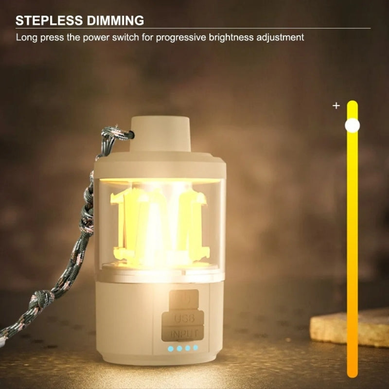 Lanterne Led Portable d'extérieur avec chargement de Type C, Power Bank, lampe de tente, fonction batterie externe