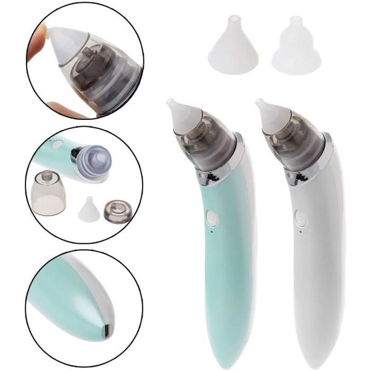 Mouche Nez, Aspirateur nasal électrique pour bébé 2 Tailles D'embouts - شفاطة الأنف الكهربائية للطفل