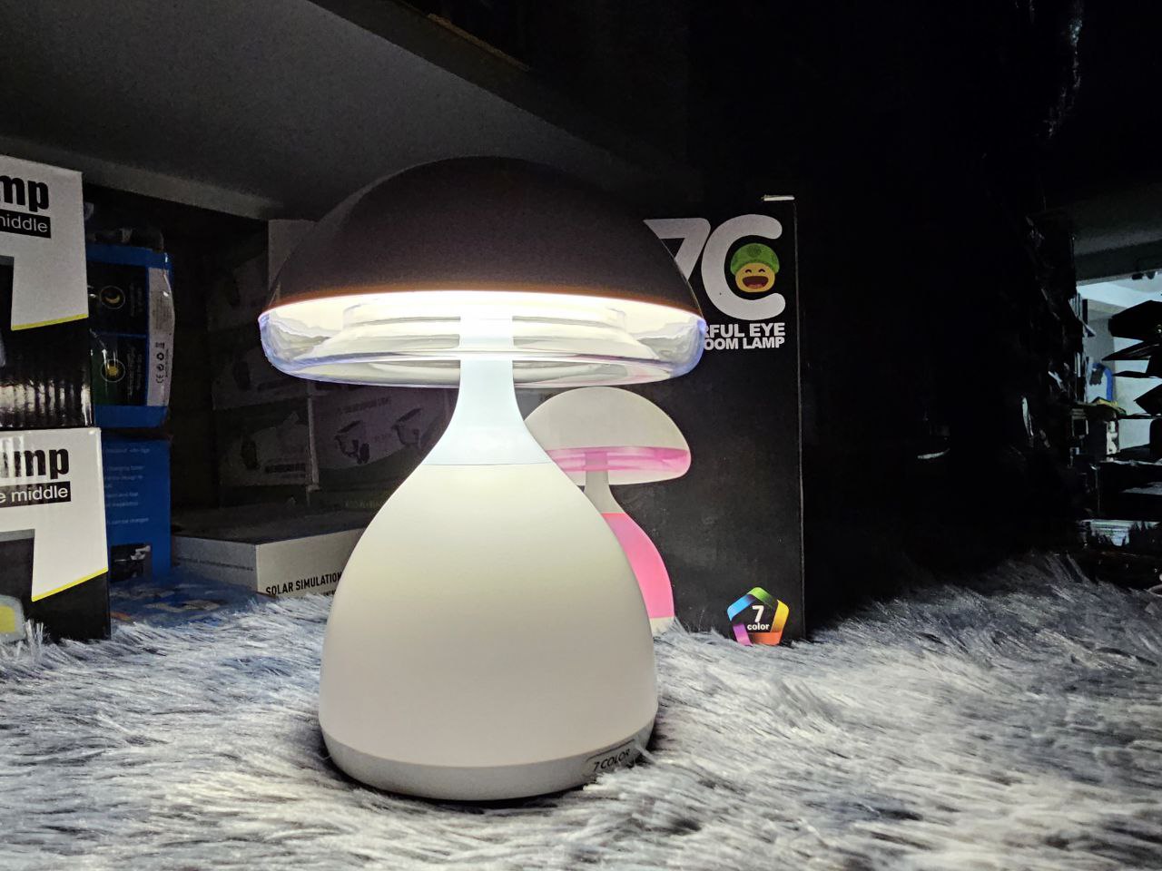 Lampe de chevet LED à capteur tactile Champignon à intensité variable RGB