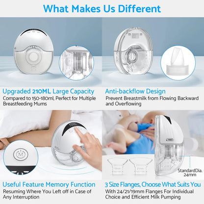 Double Tire Lait Electrique Mains Libres MY-375 4 Modes 12 Niveaux - جهاز إستخراج الحليب 2 قطع