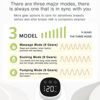 Double Tire Lait Electrique Mains Libres MY-376 3 Modes 9 Niveaux - جهاز إستخراج الحليب 2 قطع