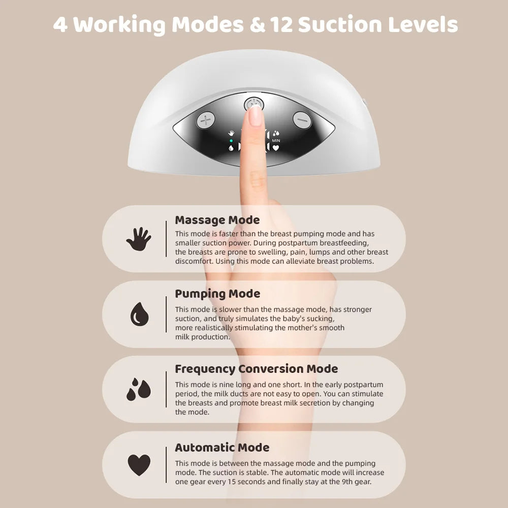 Tire Lait Electrique Mains Libres MY-378 4 Modes 12 Niveaux - جهاز إستخراج الحليب