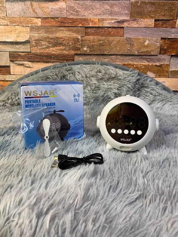 Réveil Numérique à Miroir Rechargeable avec Haut-parleur Portable Bluetooth 5.0