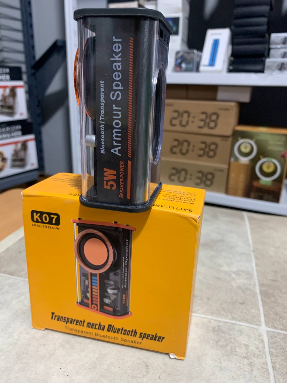 K07 Haut-parleurs compatible Bluetooth 5.0 Transparent sans fil USB 3 LED