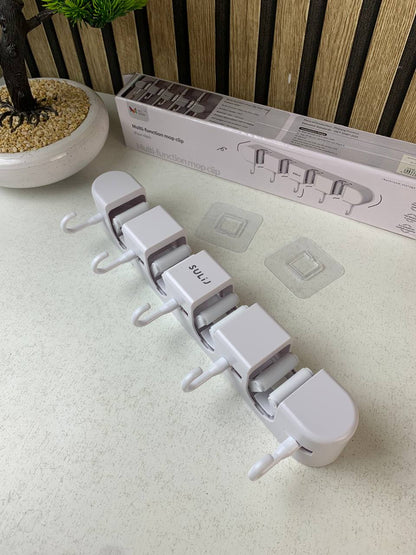 Support mural pour balai avec Crochets pour serpillière - حامل مكنسات التنظيف