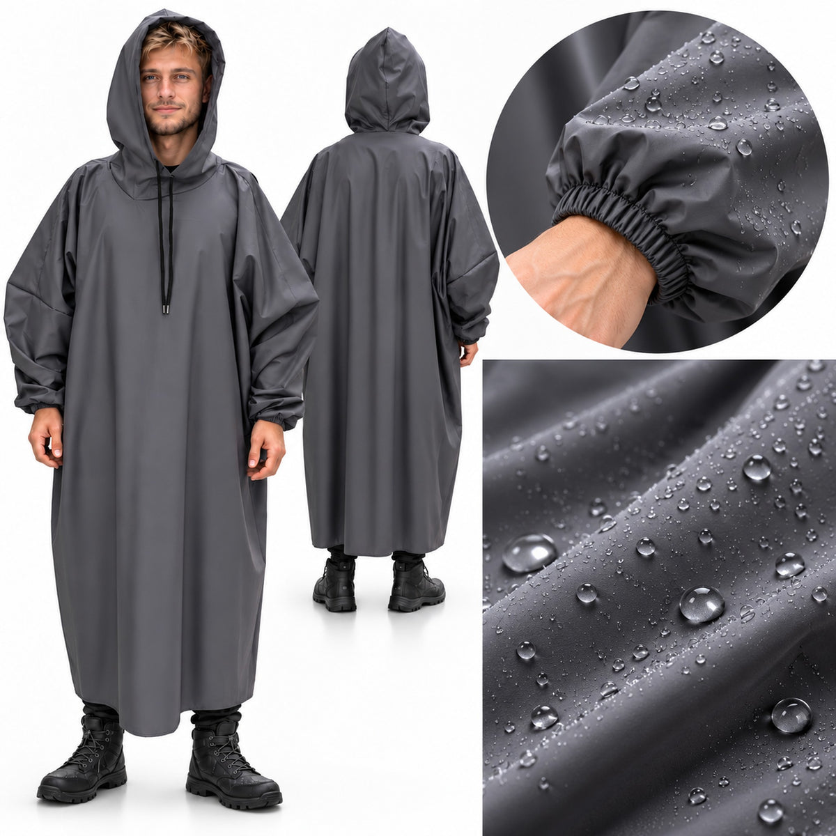 Poncho de Pluie à Capuche pour Conducteur de Vespa – معطف مطر طويل بقبعة لسائق السكوتر