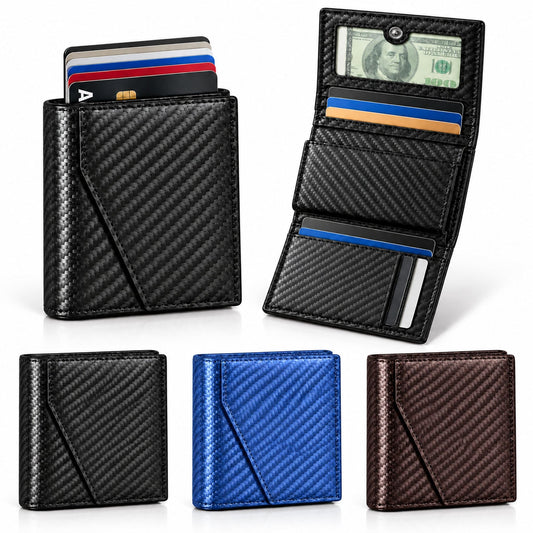 Porte-cartes Pop Up avec Rangement pour Billets - حامل بطاقات بآلية إخراج سريعة وجيب جانبي للنقود