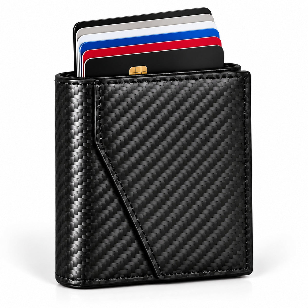 Porte-cartes Pop Up avec Rangement pour Billets - حامل بطاقات بآلية إخراج سريعة وجيب جانبي للنقود