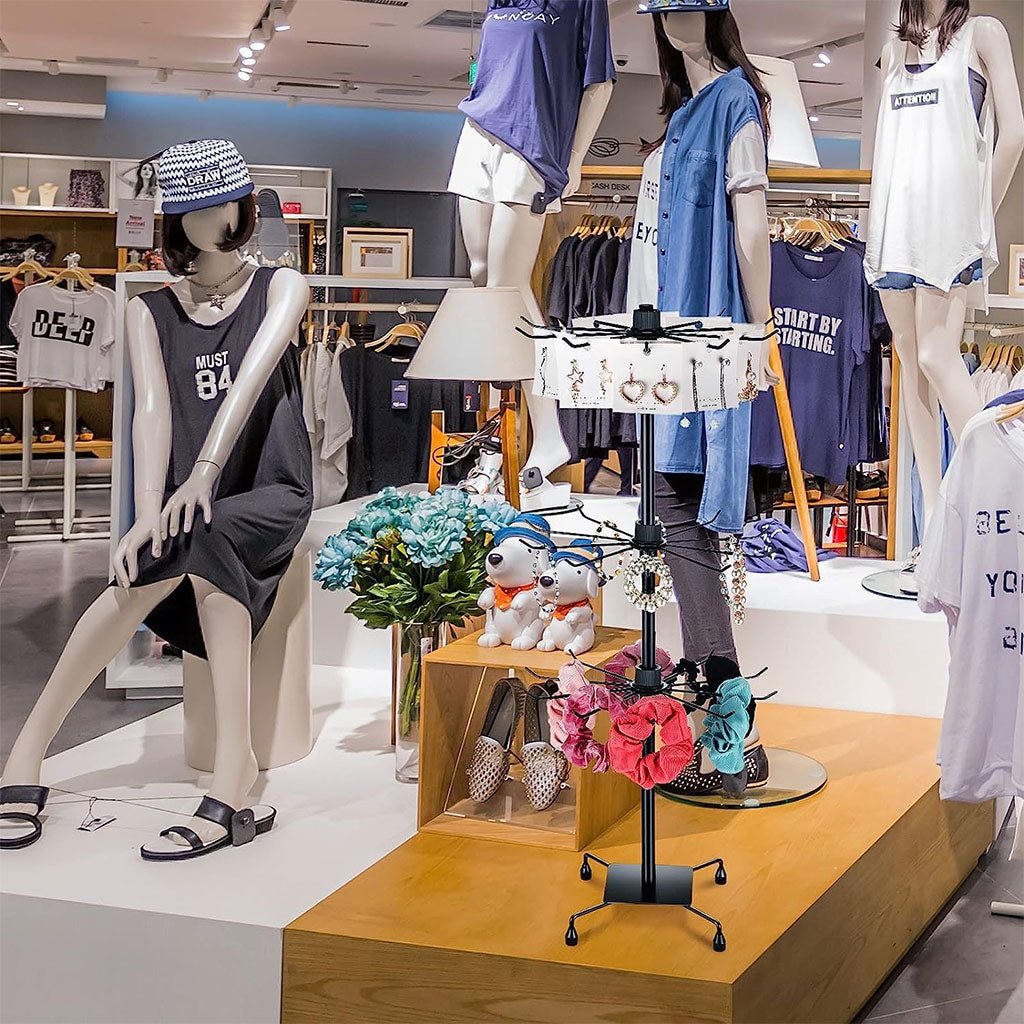 Présentoirs à bijoux rotatifs à 3 niveaux réglables en métal – حامل عرض السلع والإكسسوارات