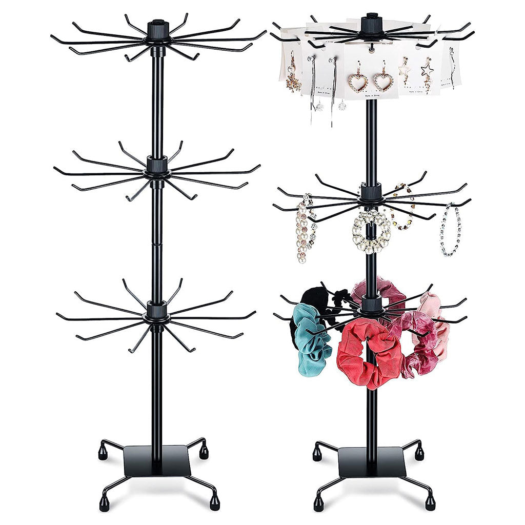 Présentoirs à bijoux rotatifs à 3 niveaux réglables en métal – حامل عرض السلع والإكسسوارات