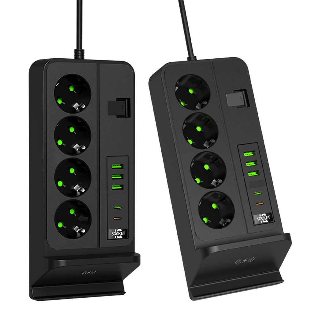 Multiprise 4 SOCKET 2500W avec USB, Type-C et chargement sans fil – مقبس طاقة وشاحن لاسلكي - تنزوت