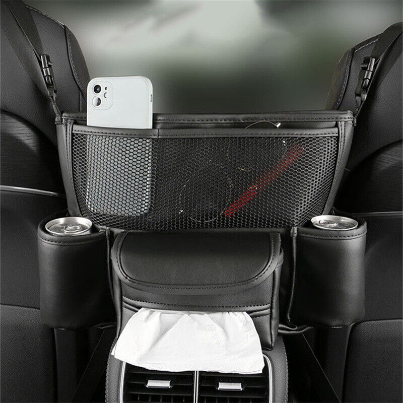 Sac de rangement central en cuir pour siège avant de voiture