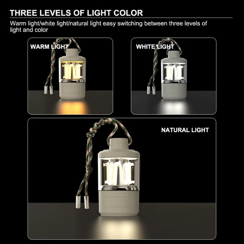Lanterne Led Portable d'extérieur avec chargement de Type C, Power Bank, lampe de tente, fonction batterie externe