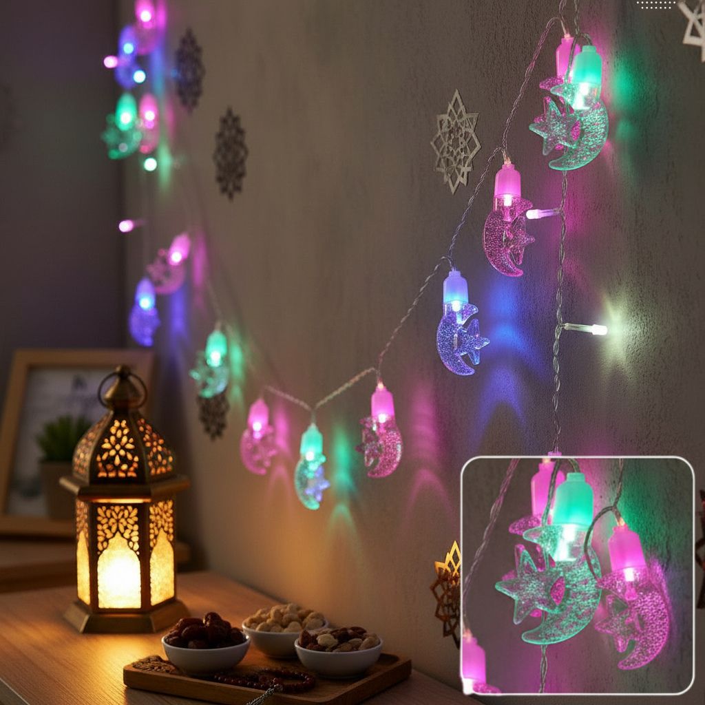 Guirlande Cristallisée Lumineuse Ramadan – أضواء متدلية كريستالية رمضانية من 3 أمتار