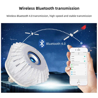 Ampoule musicale LED haut-parleur intégré Crystal Avec Bluetooth et télécommande 24W