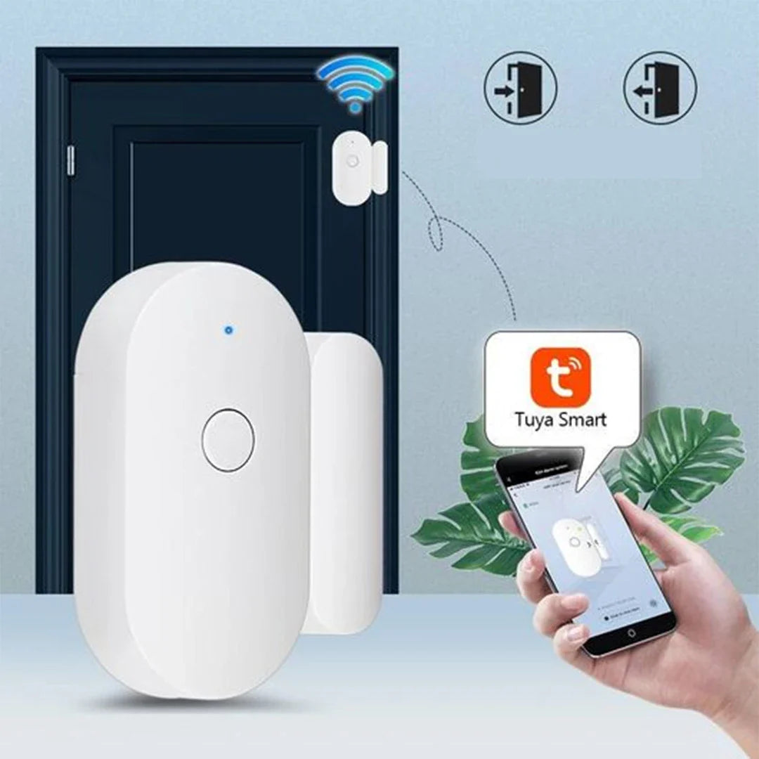 Détecteur de porte et fenêtre WiFi avec alarme capteur magnétique - مستشعر الأبواب والنوافذ الذكي