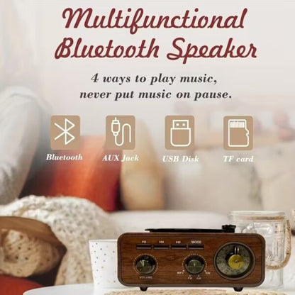 Haut Parleur et Radio tourne-disque vintage Bluetooth Sans Fil – مكبر صوت بلوتوث على شكل راديو تنزوت