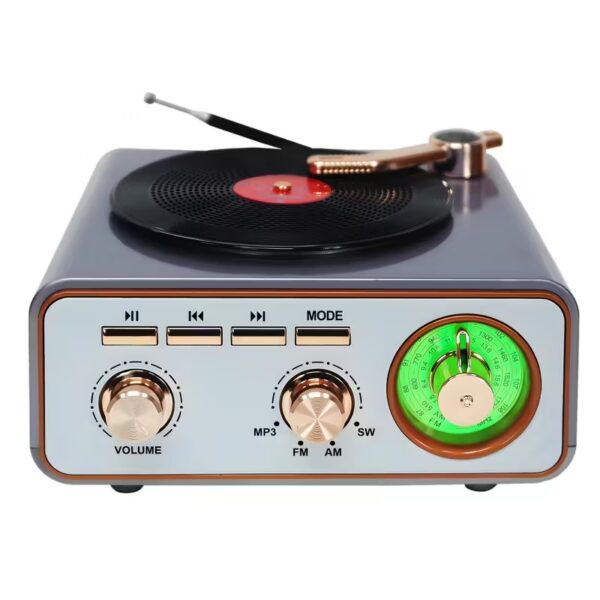 Haut Parleur et Radio tourne-disque vintage Bluetooth Sans Fil – مكبر صوت بلوتوث على شكل راديو