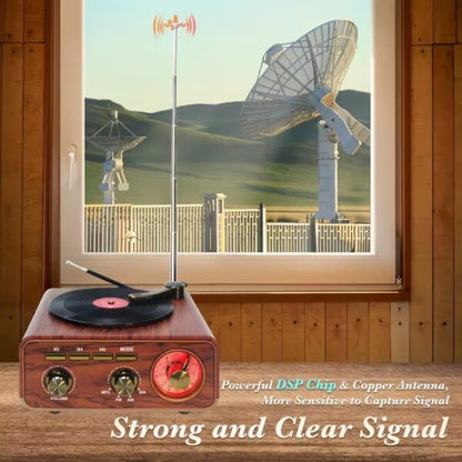 Haut Parleur et Radio tourne-disque vintage Bluetooth Sans Fil – مكبر صوت بلوتوث على شكل راديو تنزوت